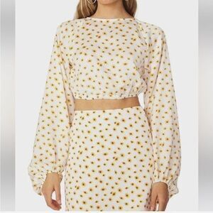 WeWoreWhat Ditsy Daisies Billow Sleeve Top